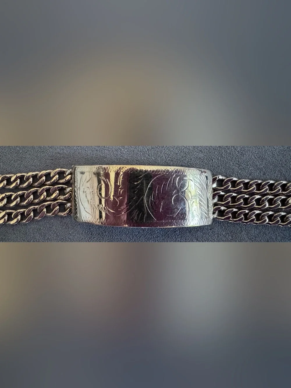 Elegant Gold-Tone Multi-Chain Engraved Women's Bracelet
